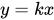 <math xmlns="http://www.w3.org/1998/Math/MathML"><mi>y</mi><mo>=</mo><mi>k</mi><mi>x</mi></math>